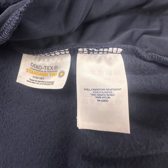 Lands End Oeko-Tex Blue Red Mens XL Colorblock Mock Neck Fleece Pullover Jacket - Picture 6 of 8